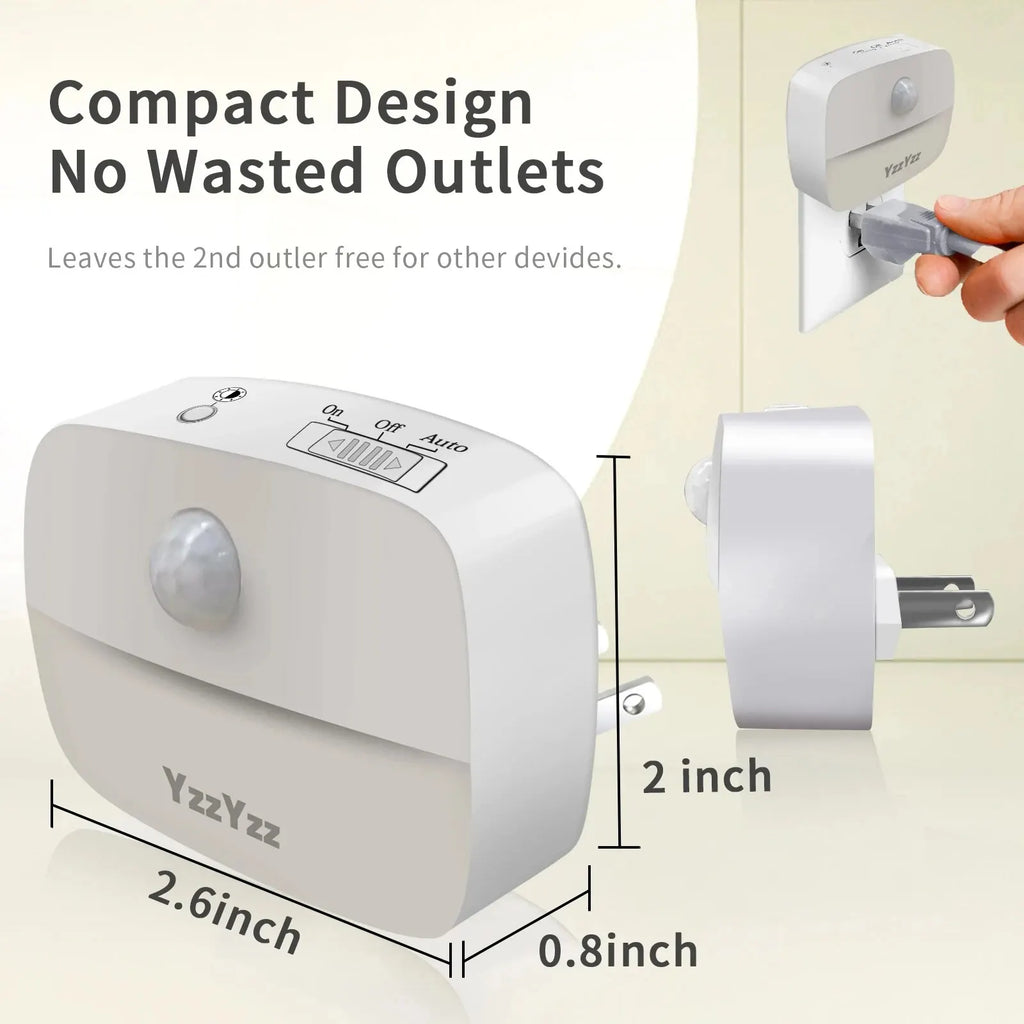 LED Night Light With Motion Sensor Light EU US Plug Socket Lamps Children Night Lights Wireless Wall Bedside Bedroom Night Lamp - Jack market 1988Jack Market 1988