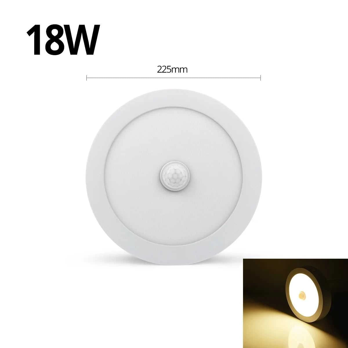 LED Panel Light With PIR Motion Sensor Ceiling Mounted 6W 12W 18W AC 85-265V Corridor Lamp Indoor Lighting lampara techo The jack market .AU The jack market .AU Home $ 55 136:173#6W White