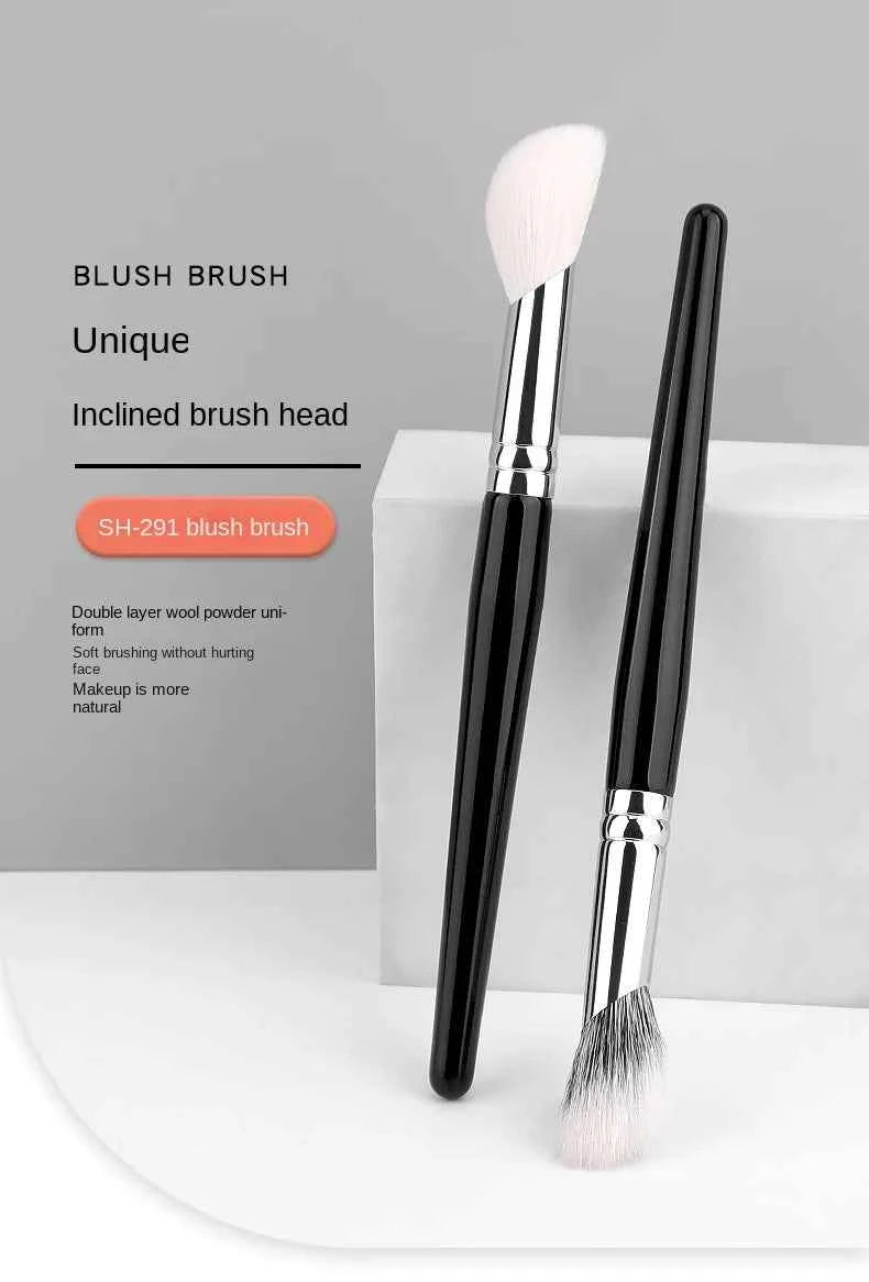 Goat Hair Blusher Brush Mimics Fingertip Aplication Stippling Powder Blusher Makeup Brushes Goat Hair Blush Make Up Tools