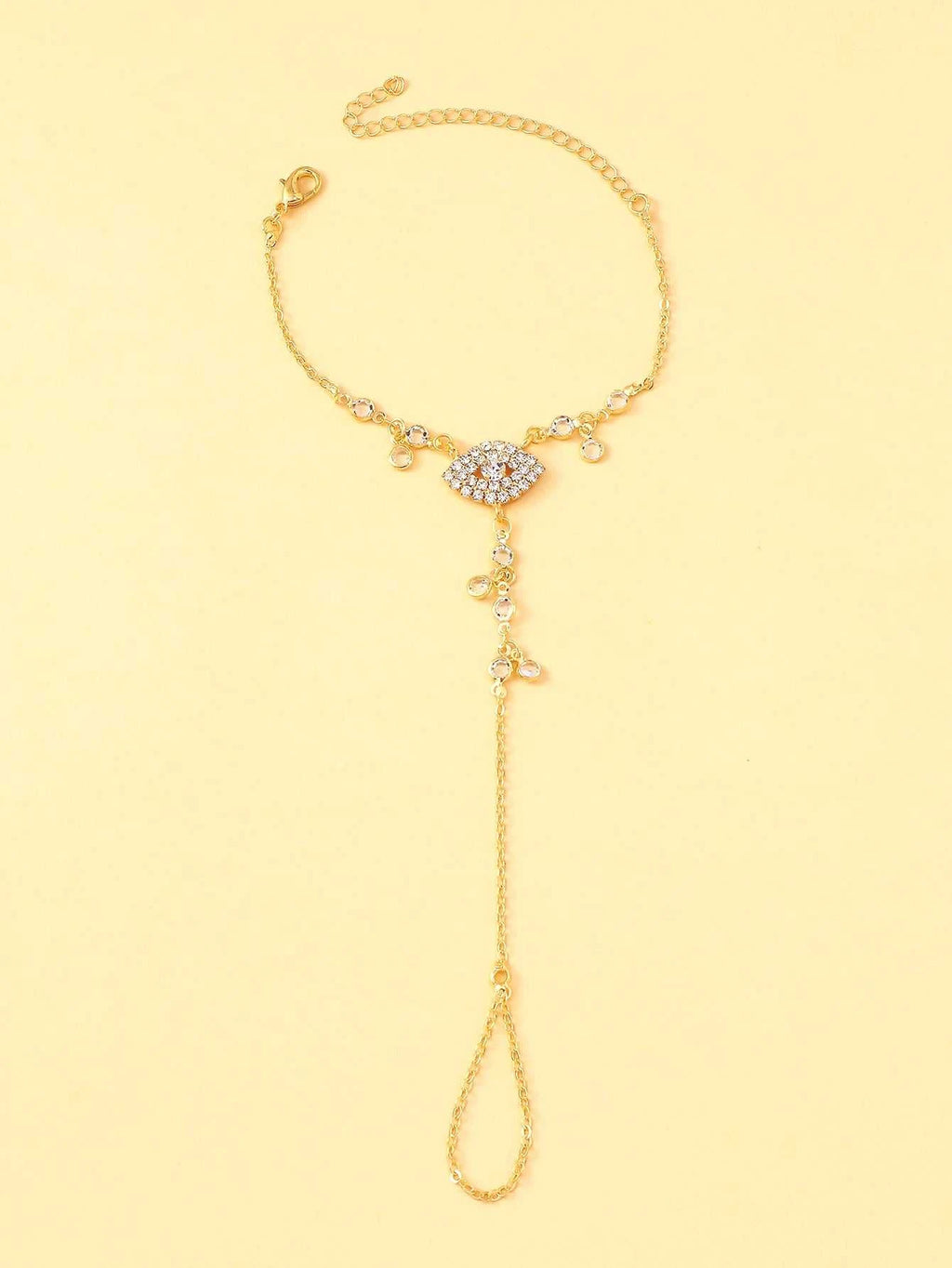 New Evil Eye Bracelet, Bohemian Style, Rhinestone Connecting Finger Bracelet, Stylish Jewelry The jack market .AU The jack market .AU Jewellery & Chains $ 48 200001034:361181
