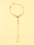New Evil Eye Bracelet, Bohemian Style, Rhinestone Connecting Finger Bracelet, Stylish Jewelry The jack market .AU The jack market .AU Jewellery & Chains $ 48 200001034:361181