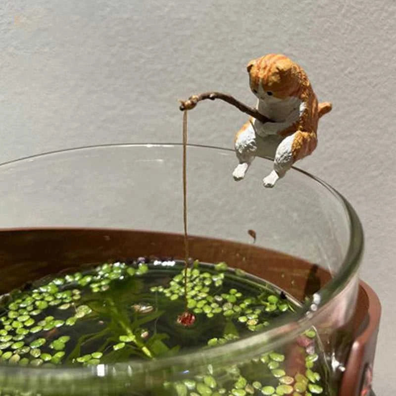 Fish Tank Fishing Cat Hanging Creative Landscape Office Ornaments Fishing Fun Mini Decorative Micro-Landscape The jack market .AU The jack market .AU Fishing Gear $ 21 14:29