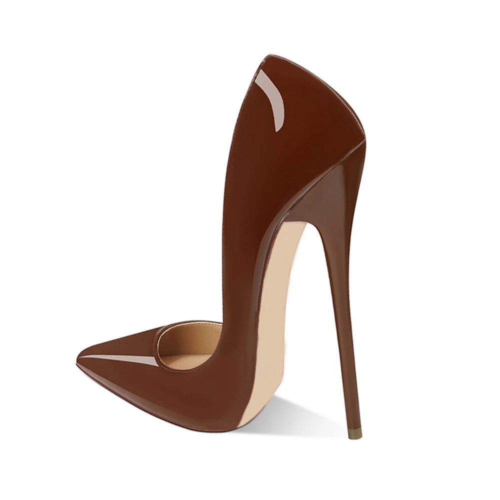 2026 New Arrival Designer Coffee 16cm High Heels SEXY Woman Unisex Man Pumps Pointed toe SHOW Stage SM Model Dress Shoes