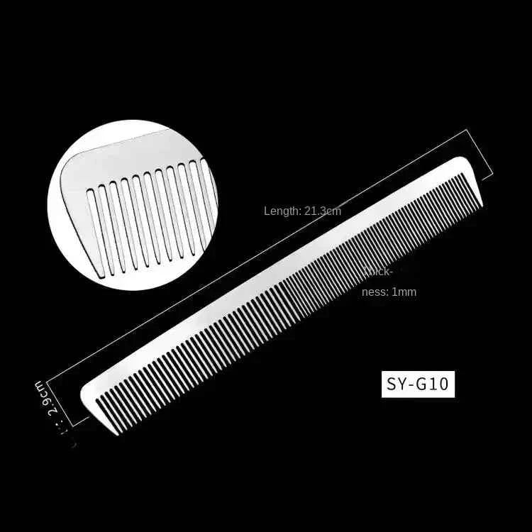 Titanium Steel Hair Comb - Ultra Thin, Anti-Static Design for Professional Barbers and Stylish Men