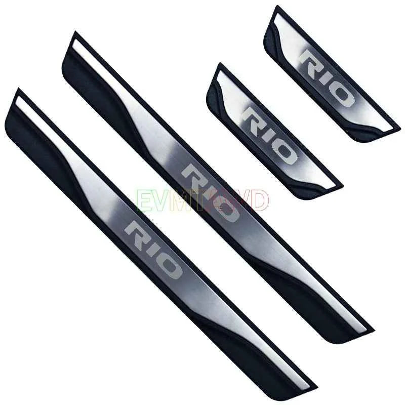 For KIA RIO 3 4 5 X LINE Accessory 2014-2025 Stainless Carbon Car Door Sill Kick Scuff Plate Guard Pedal Protector Cover Styling