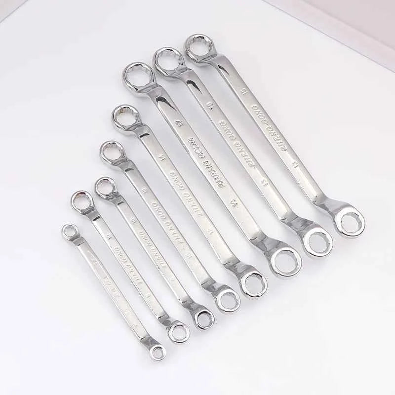 Multifunctional Double-ended Offset Ring Spanner - Heat Treated Hardened Box End Wrench for Auto Repair