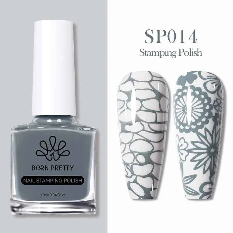BORN PRETTY Stamping Nail Polish Set - Vibrant 10m Colors for Stunning Nail Art Designs