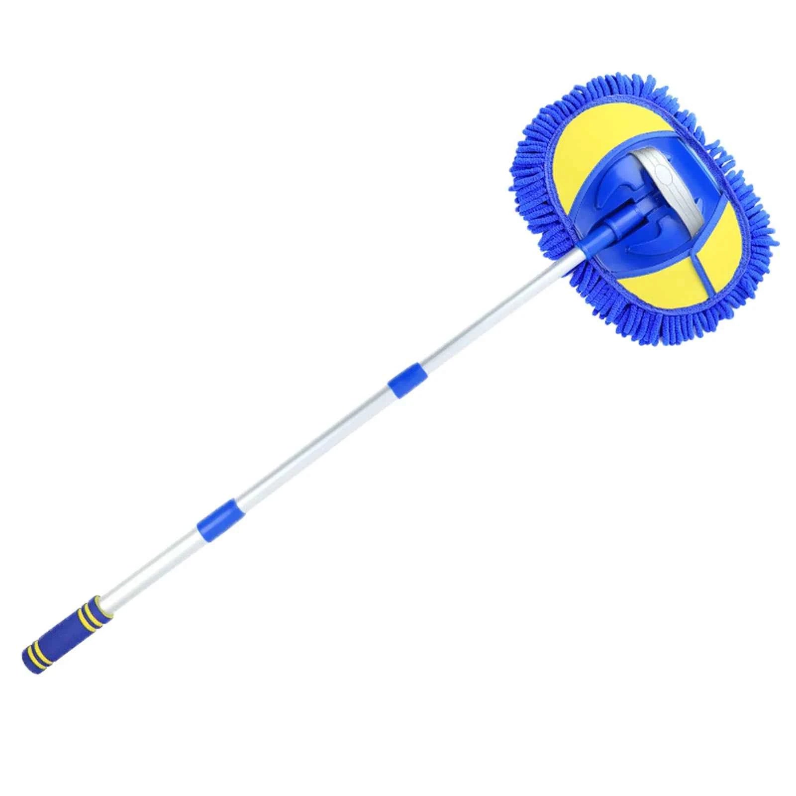 Car Washing Mop Kit with Long Handle Microfiber Car Cleaning Brush Kit Telescoping Car Washing Brush Mop Kit Scratch Free