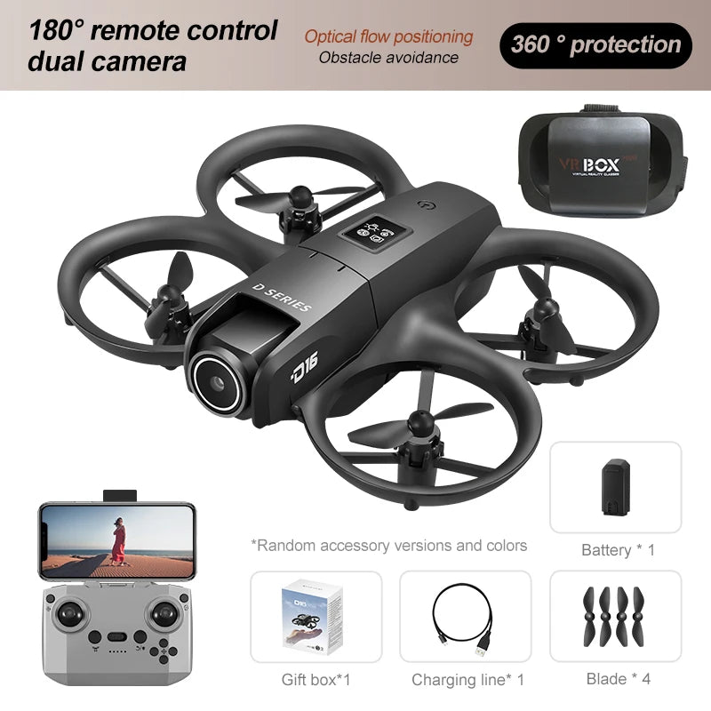 New D16 Mini Drone 8K HD Dual Camera GPS Positioning Profesional 180° Electric Adjustable Obstacle Avoidance Bushless UAV 2026