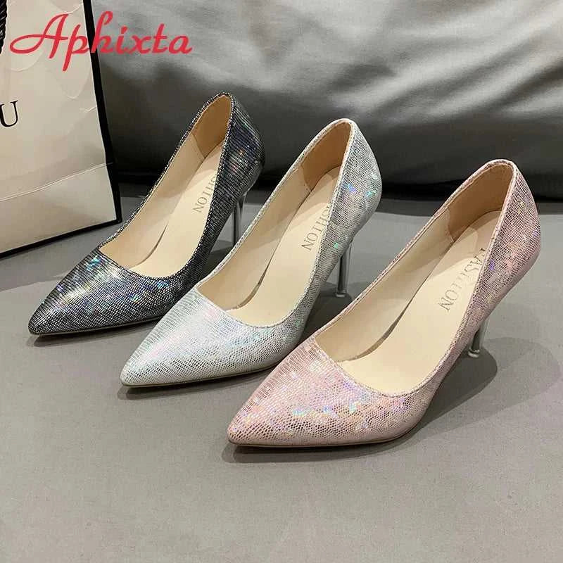 Aphixta 10cm High Tansparent Stiletto Heels Women Pumps Dazzle Colorful Official Party Shoes Big Size 33-50 The jack market .AU The jack market .AU Step Up Your Style: Trendy Shoes for Every Occasion! $ 82 14:173#Pink;200000124:200006266#50
