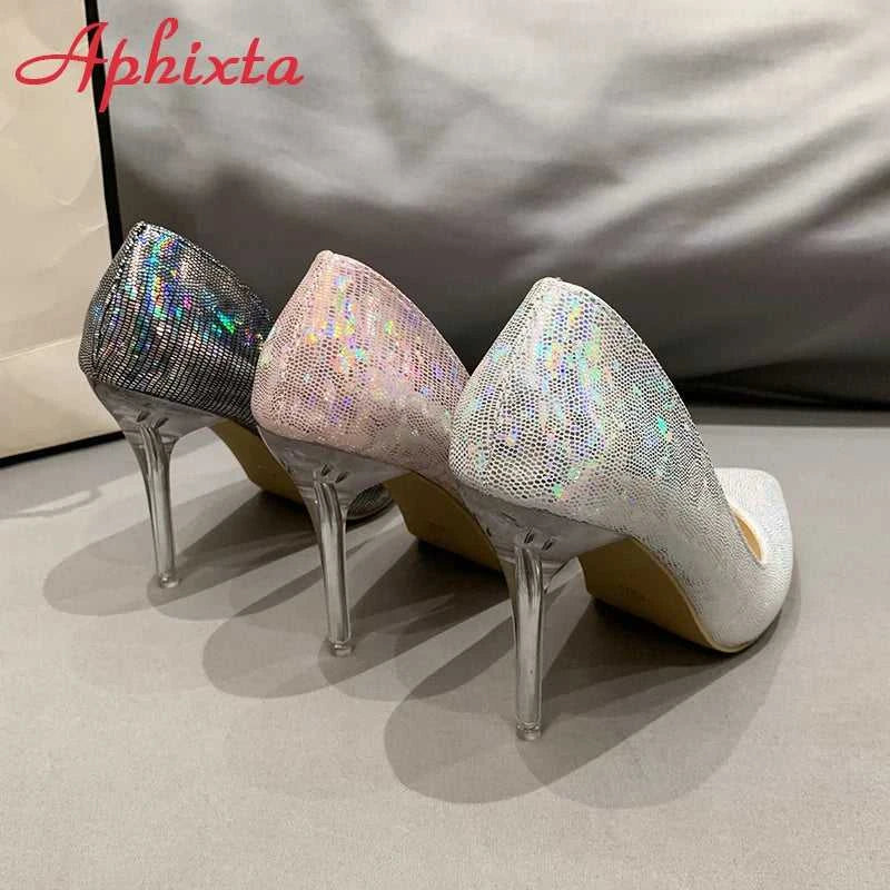 Aphixta 10cm High Tansparent Stiletto Heels Women Pumps Dazzle Colorful Official Party Shoes Big Size 33-50 The jack market .AU The jack market .AU Step Up Your Style: Trendy Shoes for Every Occasion! $ 82 14:173#Pink;200000124:200006266#50