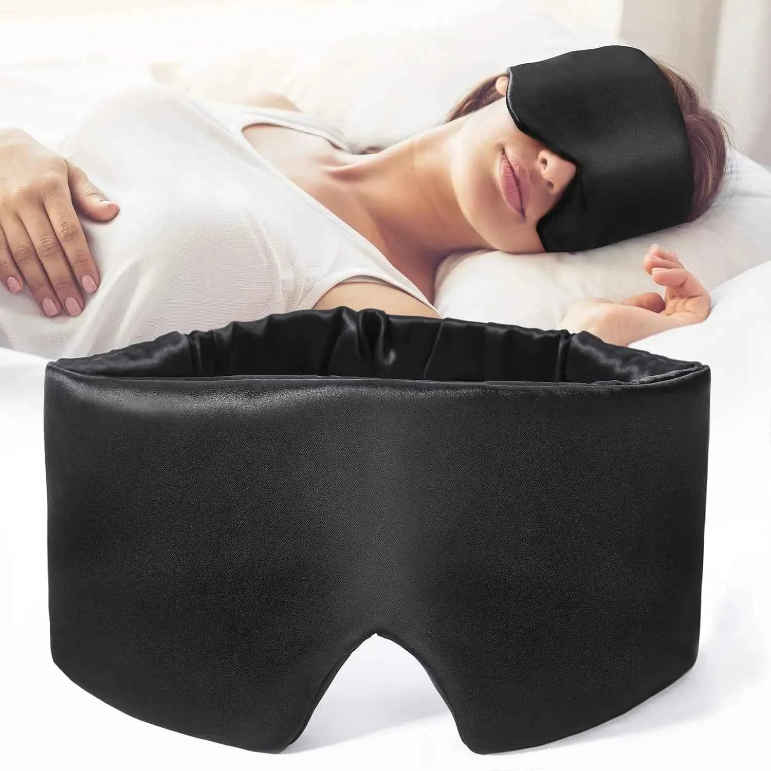 SilkDreams Adjustable Mulberry Silk Sleep Mask - Soft, Pressureless Comfort for Wrinkle-Free Eyes