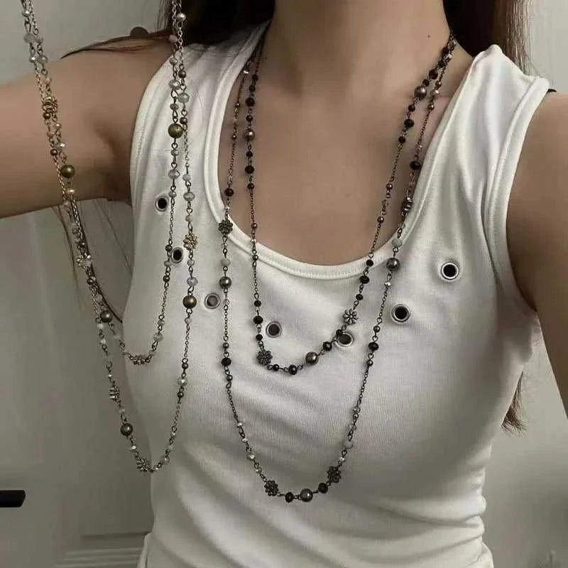 Stackable Double Layered Flower Beaded Chains Necklaces for Women Bohemian Ethnic Style Glass Beaded Sweater Chain Jewelry The jack market .AU The jack market .AU Jewellery & Chains $ 55 200001034:200003759#XL1113-S