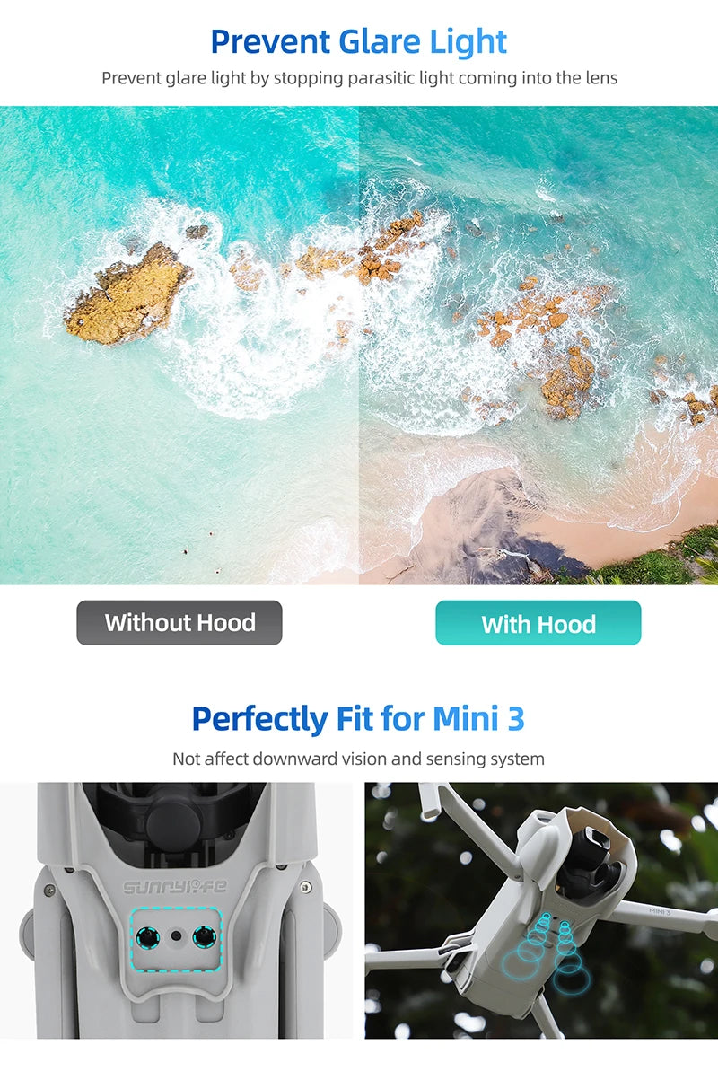 Mini 3 Drone Lens Cap Sunshade Protective Cover Gimbal Camera Lens Hood For DJI Mini 3 Accessories