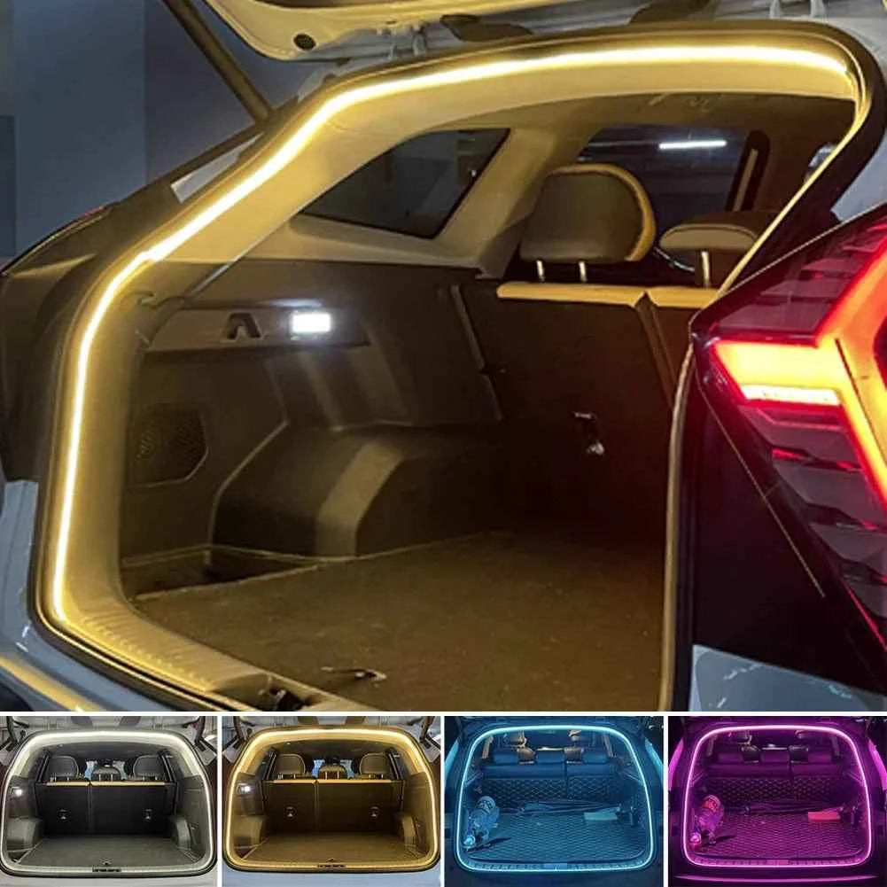 12V Car High Brightness Trunk Lighting Ambient Light Interior Decoration LED Wiring Free Automatic Sensing Tailgate Light Strip