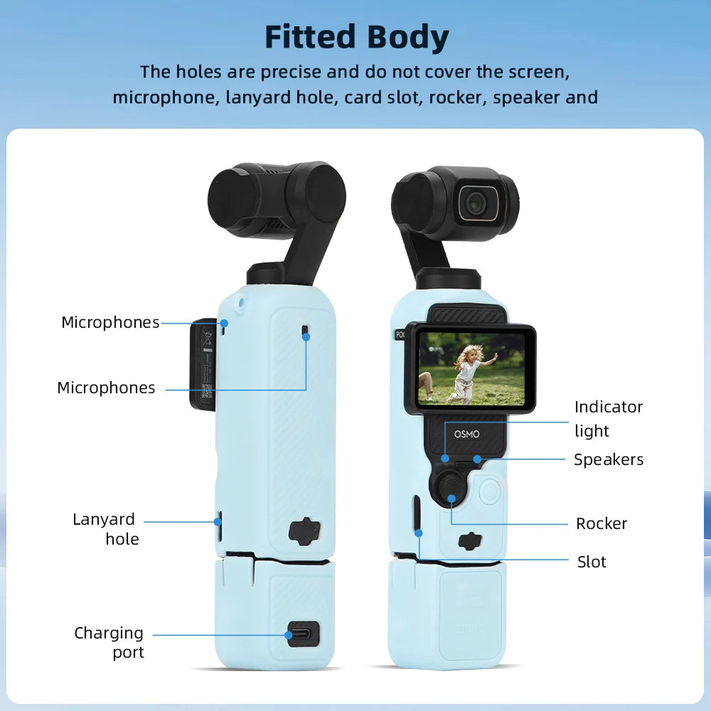 Silicone Cover Protective Case Camera Lens Protector Scratch-Resistant Lens Cover For DJI OSMO Pocket 3 Camera Shell Accessories