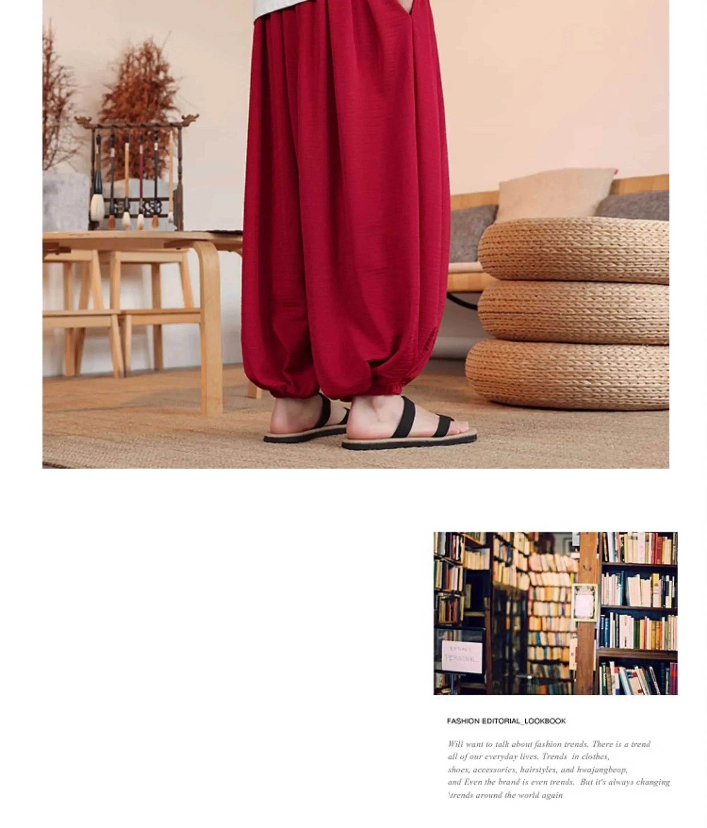 Summer Wide Leg Pants Men's Solid Color Casual Japanese Styles Harun Pants Men Fashion Loose Harajuku Lantern Trousers Plus Size The jack market .AU The jack market .AU Men Fashion $ 61 14:193#Red;5:361386#Asian M 50-60KG