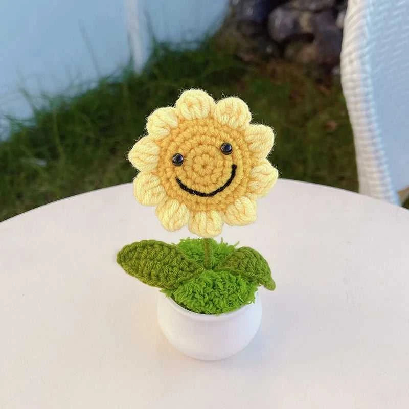 Sunflower Crochet Flower Artificial Hand Woven Flowers Finished Girasol Crochet Plants Wedding Guest Gifts Desktop Decoration The jack market .AU The jack market .AU $ 23 14:200013901#S27