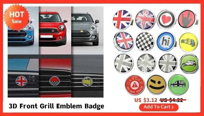 2Pcs Car Sticker For MINI COOPER R56 R55 R60 R61 Countryman F55 F56 F60 Crystal Epoxy Interior Accessory Car Door Handle Sticker