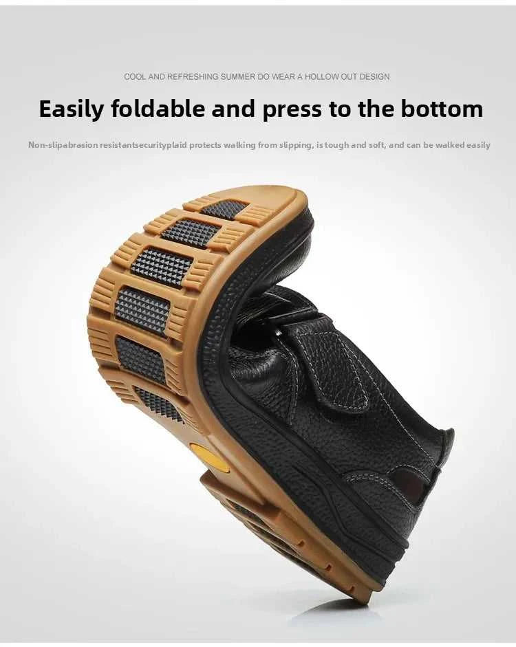 Men's Genuine Leather Sandals Breathable Summer Casual Shoes Soft Bottom Anti-Slip Hollow out Design Comfortable Dad Shoes The jack market .AU The jack market .AU Step Up Your Style: Trendy Shoes for Every Occasion! $ 74 14:193;200000124:200000364