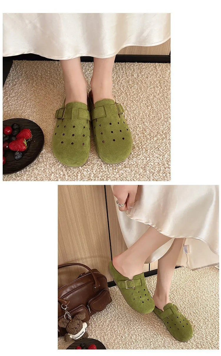 Shevalues 2025 Summer Women's Clogs Slippers With Adjustable Buckle Casual Outdoor Slides Soft Sole Comfortable Women's Sandals