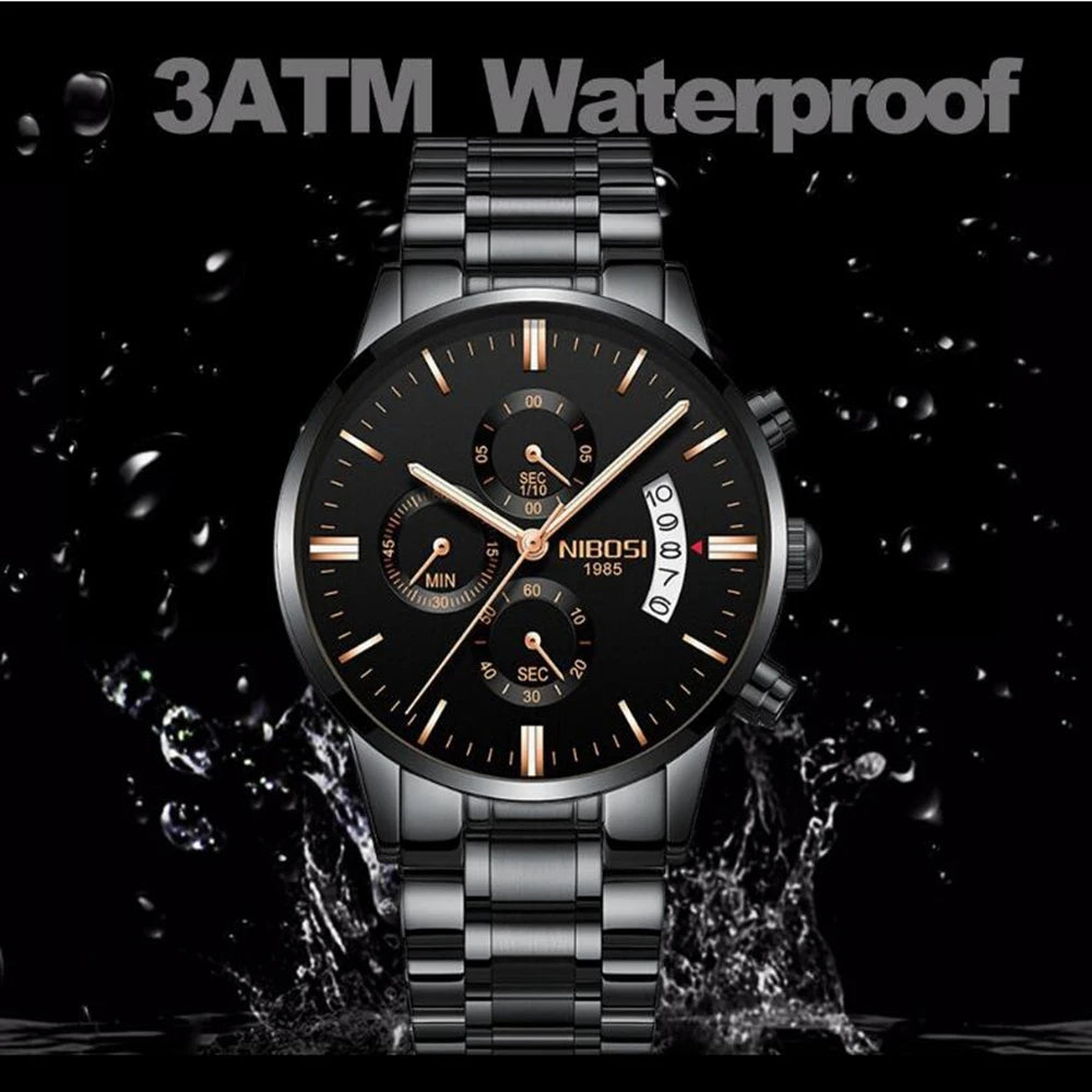 NIBOSI Mens Watches Top Brand Luxury Famous Men's Dress Watch Fashion Casual Military Quartz Wristwatches Saat Relogio Masculino