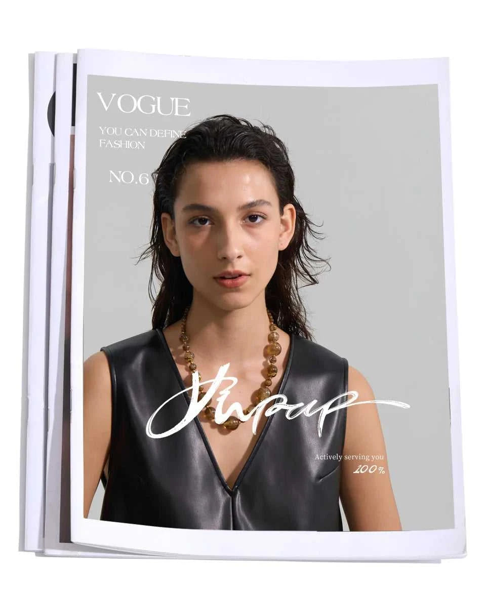 Yhpup New Arrivals Simulated Pearls Resin Acrylic Round Beads Chain Handmade Necklace Stainless Steel Trendy Jewelry Waterproof The jack market .AU The jack market .AU $ 54 200001034:2604813136#YH6980A Amber