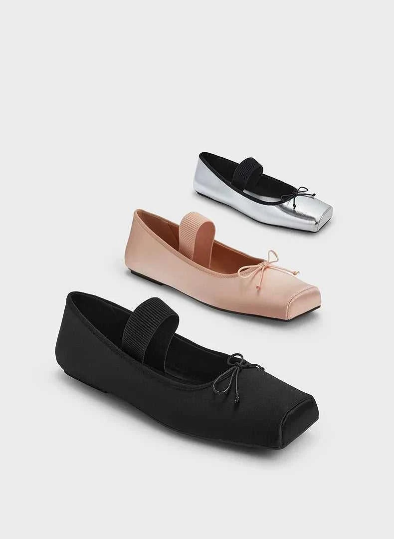 sweet pink silk flat shoes woman square toe bowtie ballet flats silver leather mary janes shoes elastic band moccasions women The jack market .AU The jack market .AU Step Up Your Style: Trendy Shoes for Every Occasion! $ 79 14:771#silver;200000124:200000333