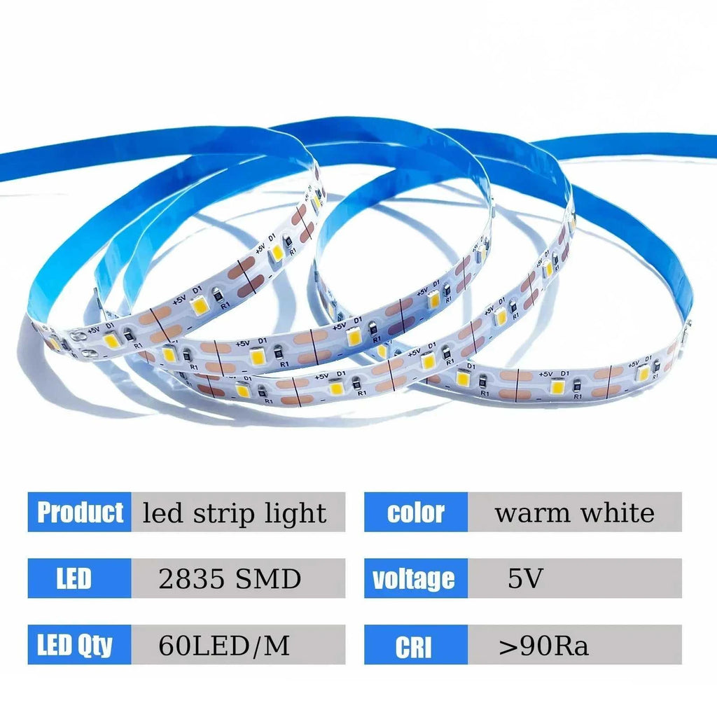 5V USB LED Strip Light Flexible Cuttable Light with Adhesive White/Warm White for TV Backlight Cabinet Bedroom Home Decoration The jack market .AU The jack market .AU Home $ 49 136:200003939#White;380:201441007