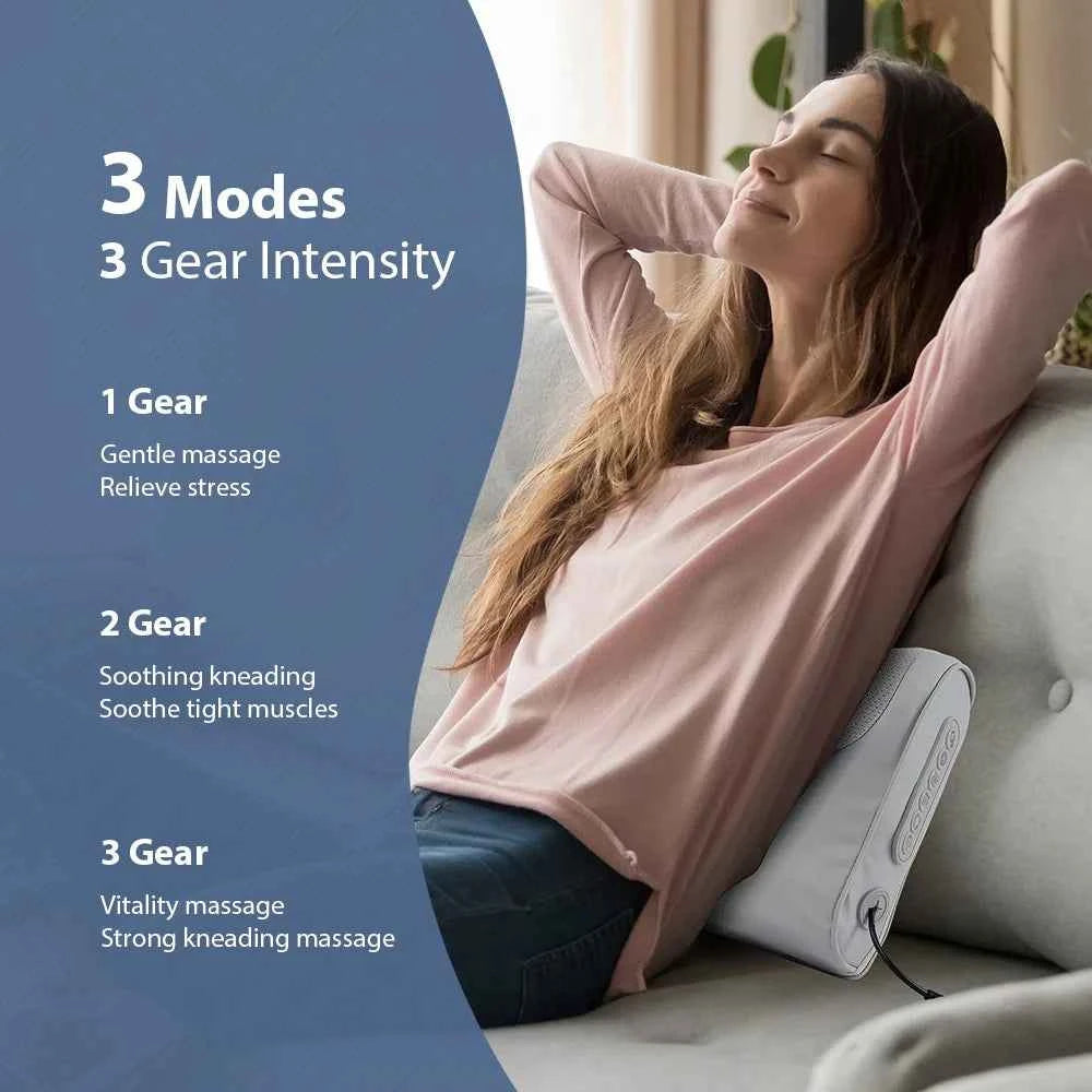 RelaxPro Electric Neck & Shoulder Massage Pillow - Soothing Kneading Relief for Back & Cervical Comfort