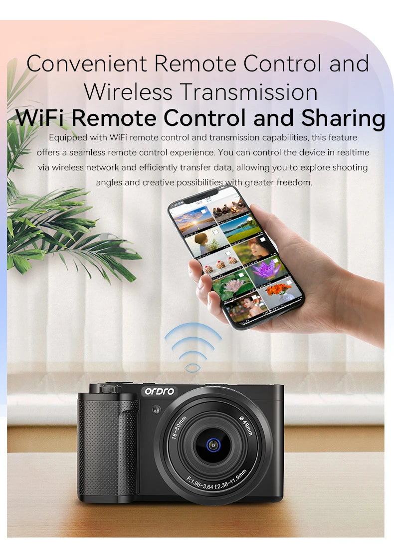 ORDRO G930 Digital Camera Compact for YouTube Vlogging Videos with Flashlight 5X Optical Zoom 4K 30FPS 60FPS Multi Filters AF MF