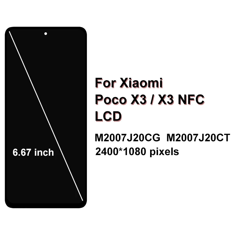 Xiaomi POCO X3 LCD Touch Screen & Digitizer Replacement - High-Quality Display for POCO X3 Pro NFC M2007J20CG