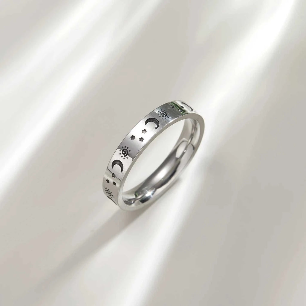 Engraved Star Sun Moon Ring For Men Women Vintage Punk Stainless Steel Couple Rings Fadeless Fashion Wedding Party Jewelry The jack market .AU The jack market .AU Jewellery & Chains $ 51 200000369:699;200000783:193#2 PCs Sun Star