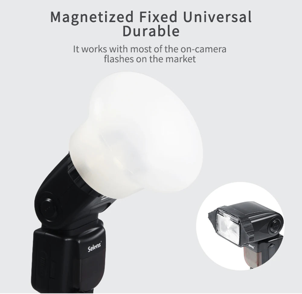 Selens Magnetic Silicon Light Diffuser Rubber Sphere Modular Flash for Canon Nikon Yongnuo Camera Speedlite As MagMod Accessory