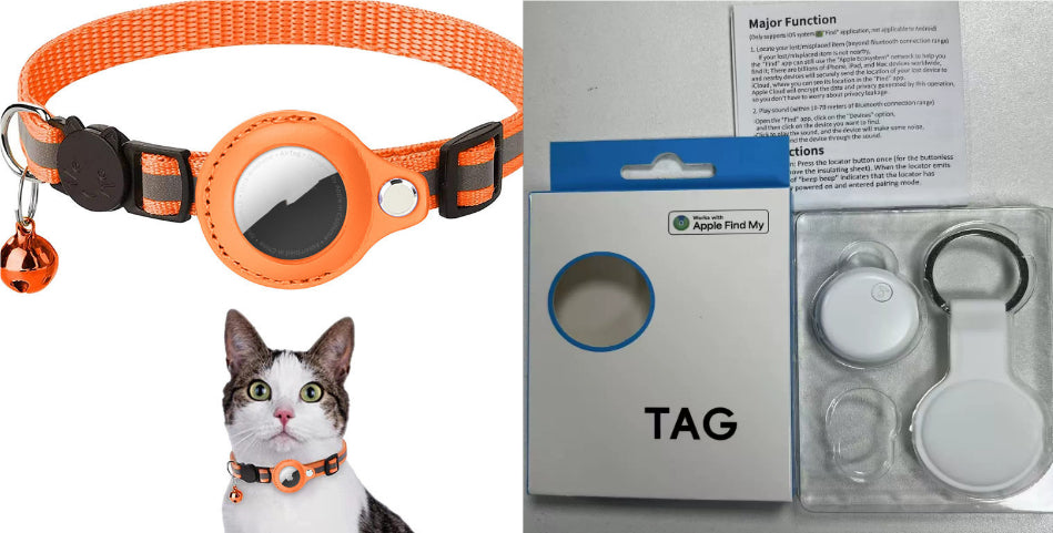 Reflective Collar Waterproof Holder Case For Airtag Air Tag Airtags Protective Cover Cat Dog Kitten Puppy Nylon Collar