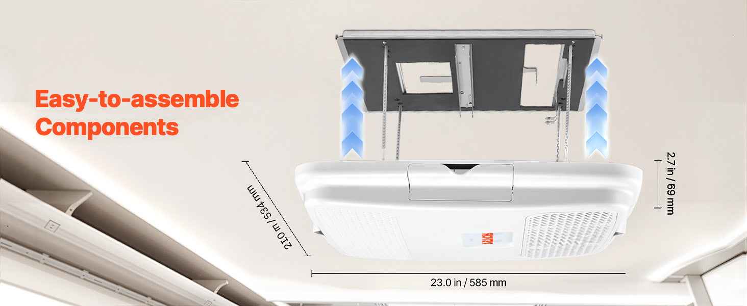 SucceBuy RV Air Conditioner 13500/15000 BTU Non-Ducted Rooftop RV AC 65dB Air conditioning System Fit for Camper, Van, Trailers