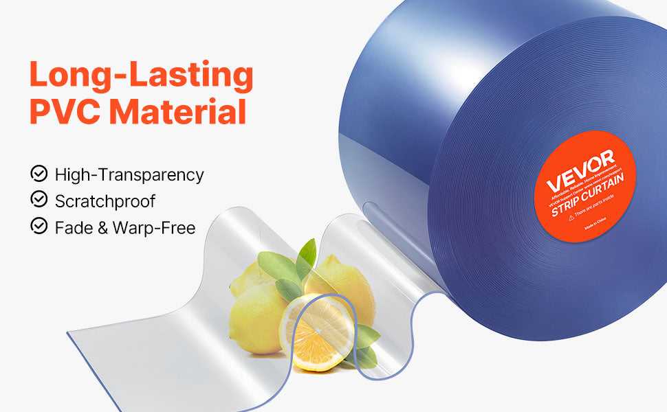 SucceBuy 50/100/150ft PVC Strip Curtain 8"/12" Clear Smooth Plastic Door Strips Curtain Bulk Roll for Warehouses Factories The jack market .AU The jack market .AU Home $ 174 14:201504127#164 ft x 8 in;200007763:201336106